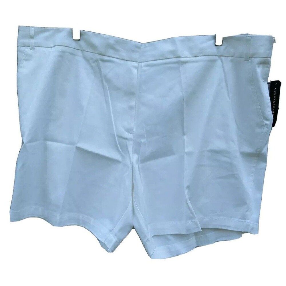 Counterparts Shorts White Womens Sz 24W Button Zipper Fly Pockets New With Tags